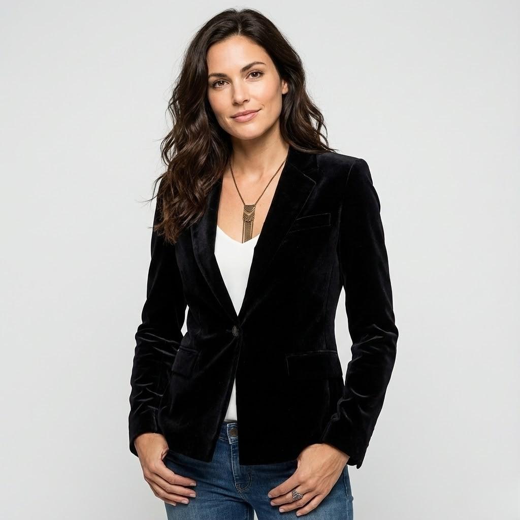 Blazer elegante em mistura de viscose | Corte estruturado | Estilo clássico contemporâneo