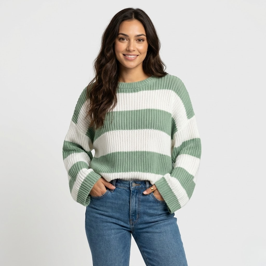 Camisola de malha canelada | Corte solto | Estilo casual moderno