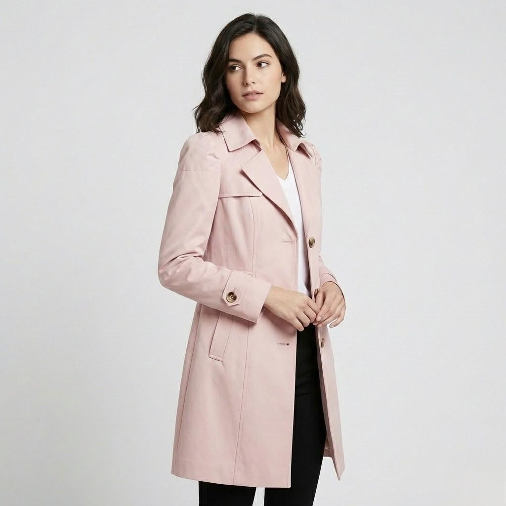 Trench coat elegante em mistura de algodão | Corte cintado | Estilo urbano clássico