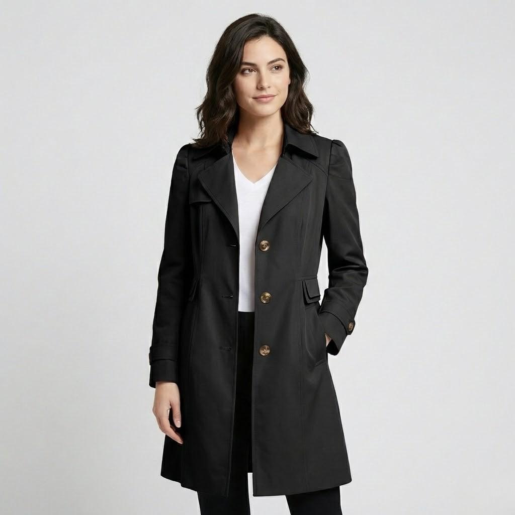 Trench coat elegante em mistura de algodão | Corte cintado | Estilo urbano clássico