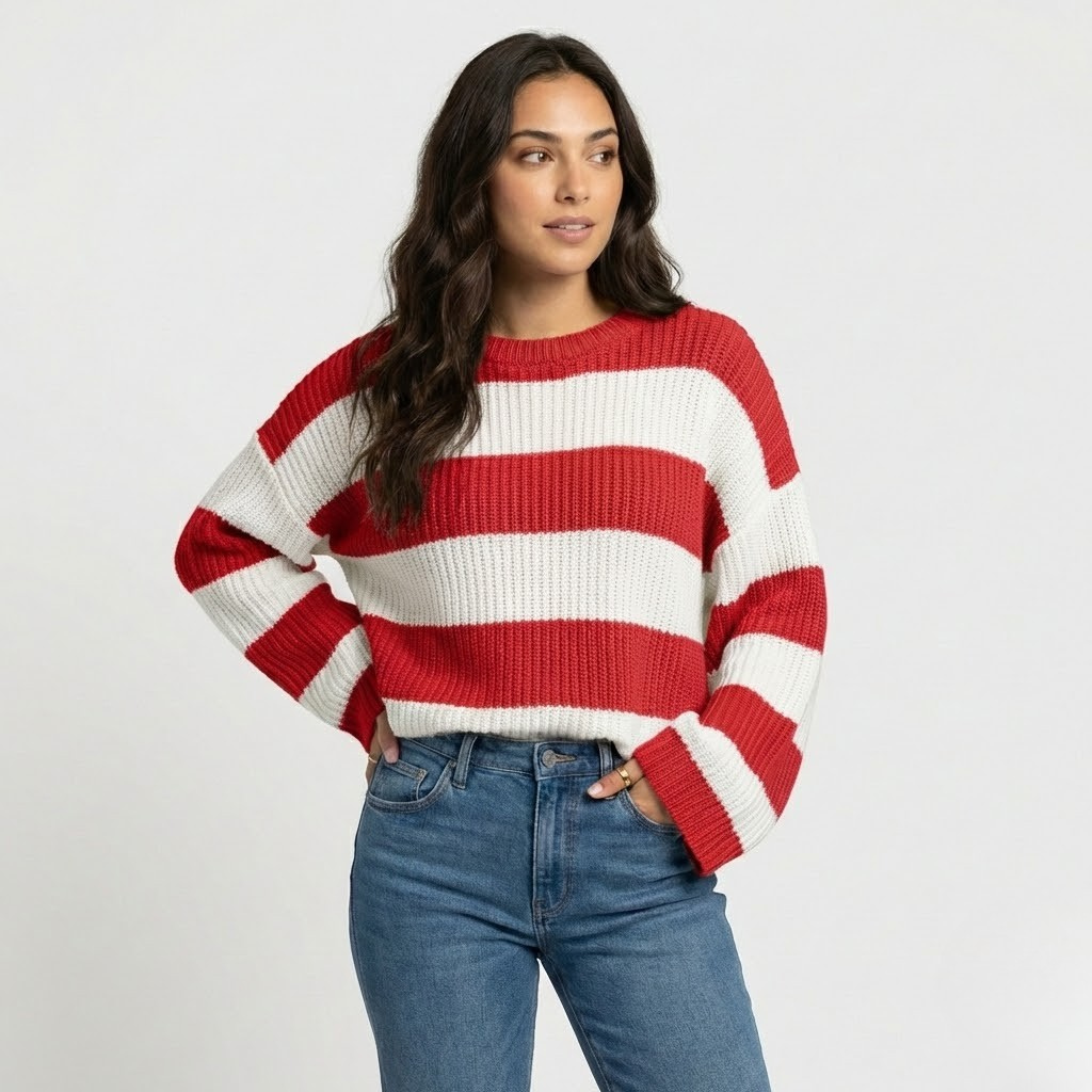 Camisola de malha canelada | Corte solto | Estilo casual moderno