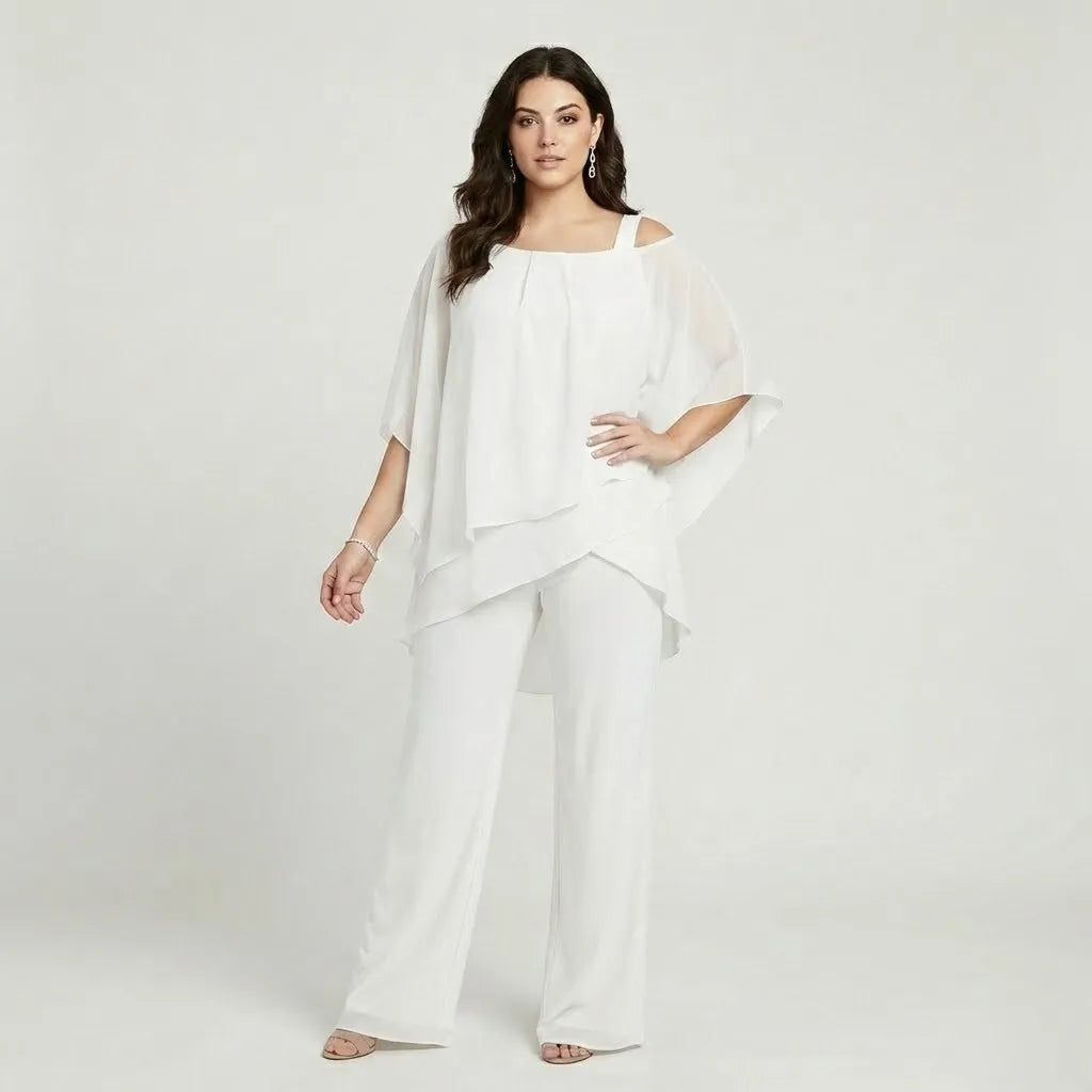 Conjunto fluido com sobreposição leve | Corte elegante | Sofisticação contemporânea