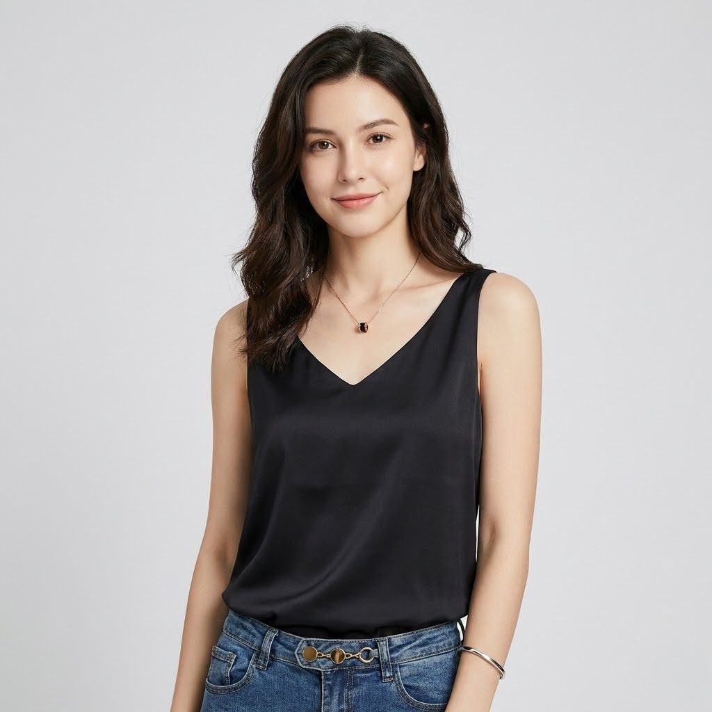 Camisola fluida com decote em V | Corte solto | Essencial elegante