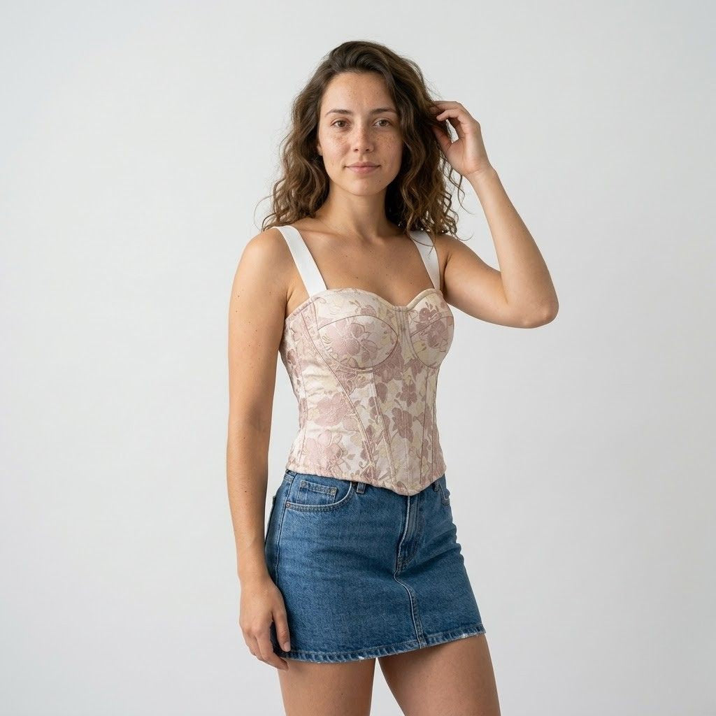 Top Estruturado com Copas Definidas e Corte Elegante