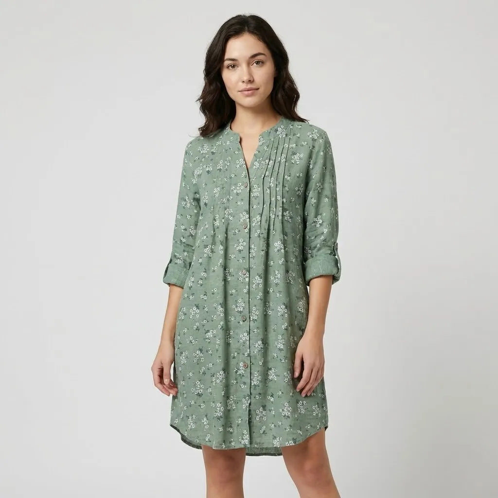 Vestido Camiseiro Curto Floral | Corte Solto | Algodão Leve