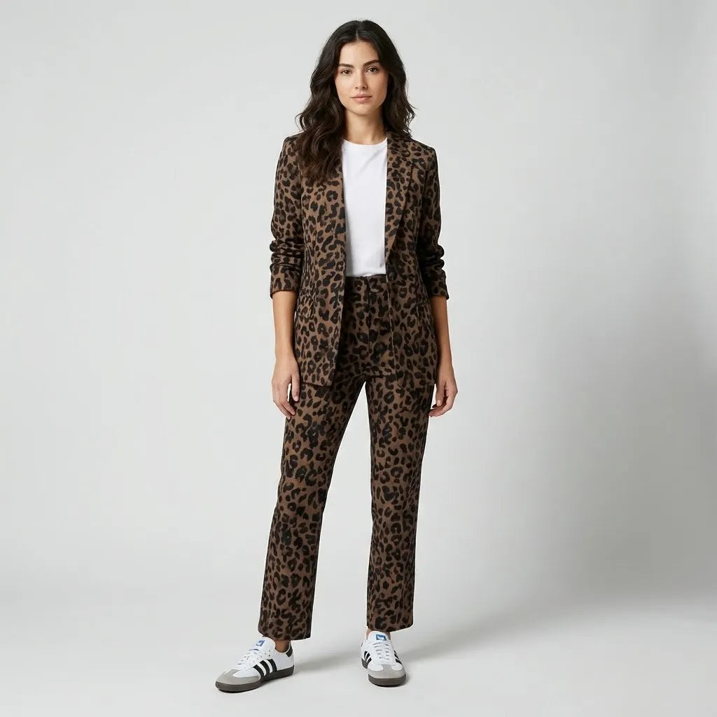 Conjunto Estruturado Feminino com Blazer Elegante e Calça de Corte Direito