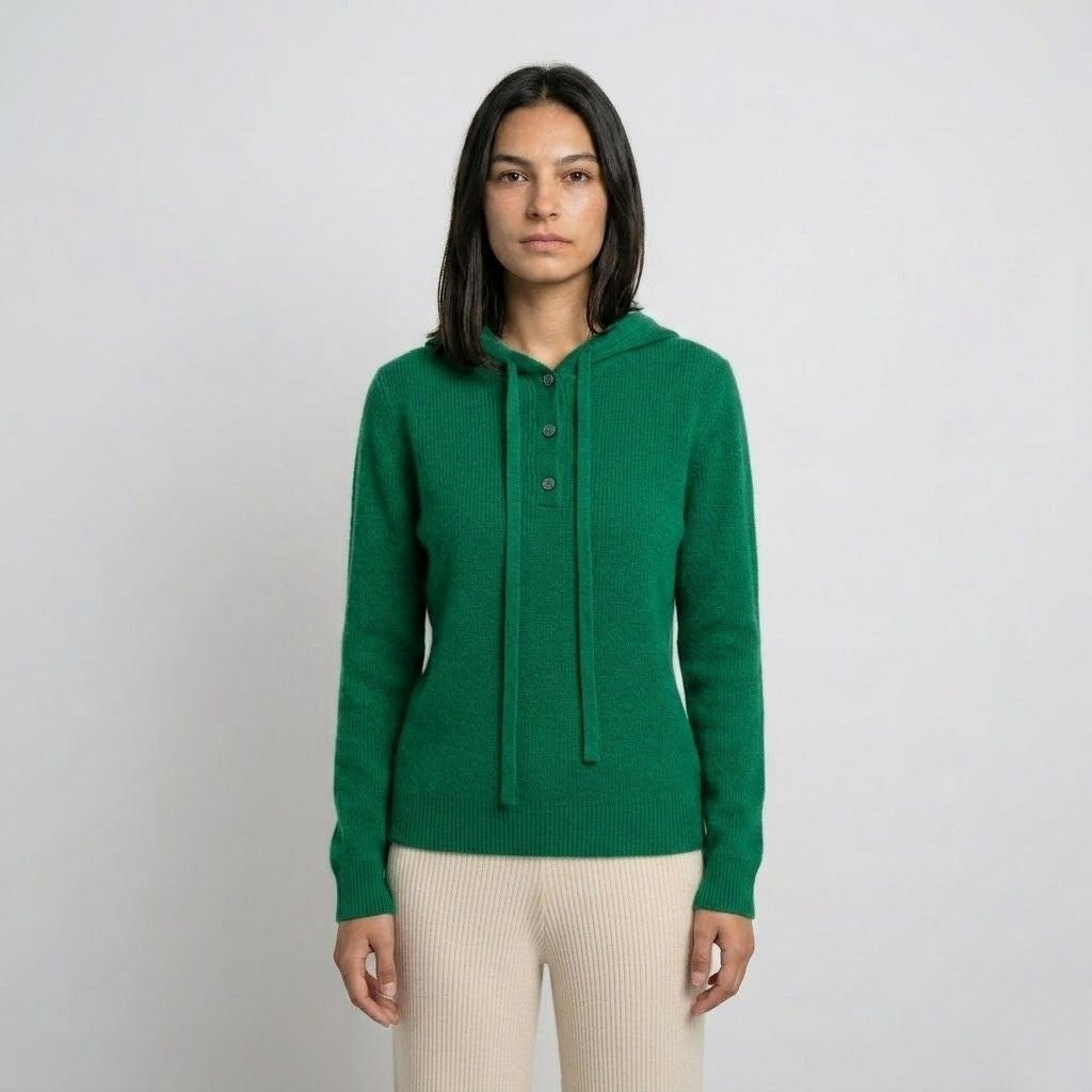 Camisola com Capuz e Botões Frontais para Conforto Diário