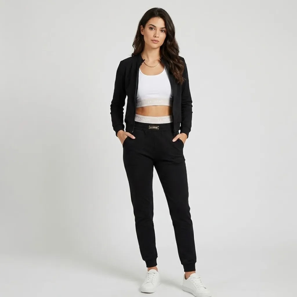 Conjunto urbano em mistura confortável | Três peças ajustadas | Elegância casual moderna