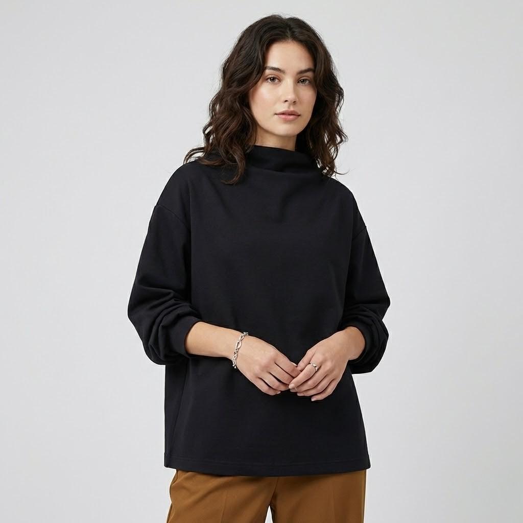 Camisola minimalista de malha estruturada | Corte amplo | Elegância contemporânea