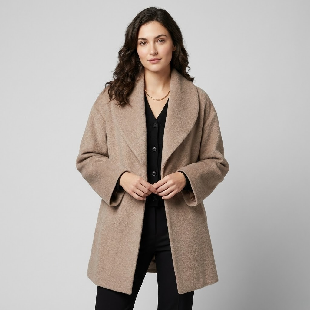 Casaco fluido em mistura de lã | Corte amplo | Elegância contemporânea