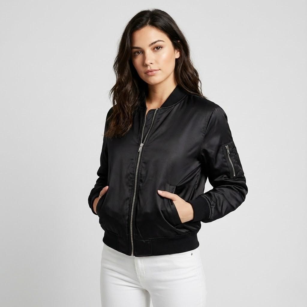 Casaco bomber leve de inspiração urbana | Corte clássico | Essencial de meia-estação