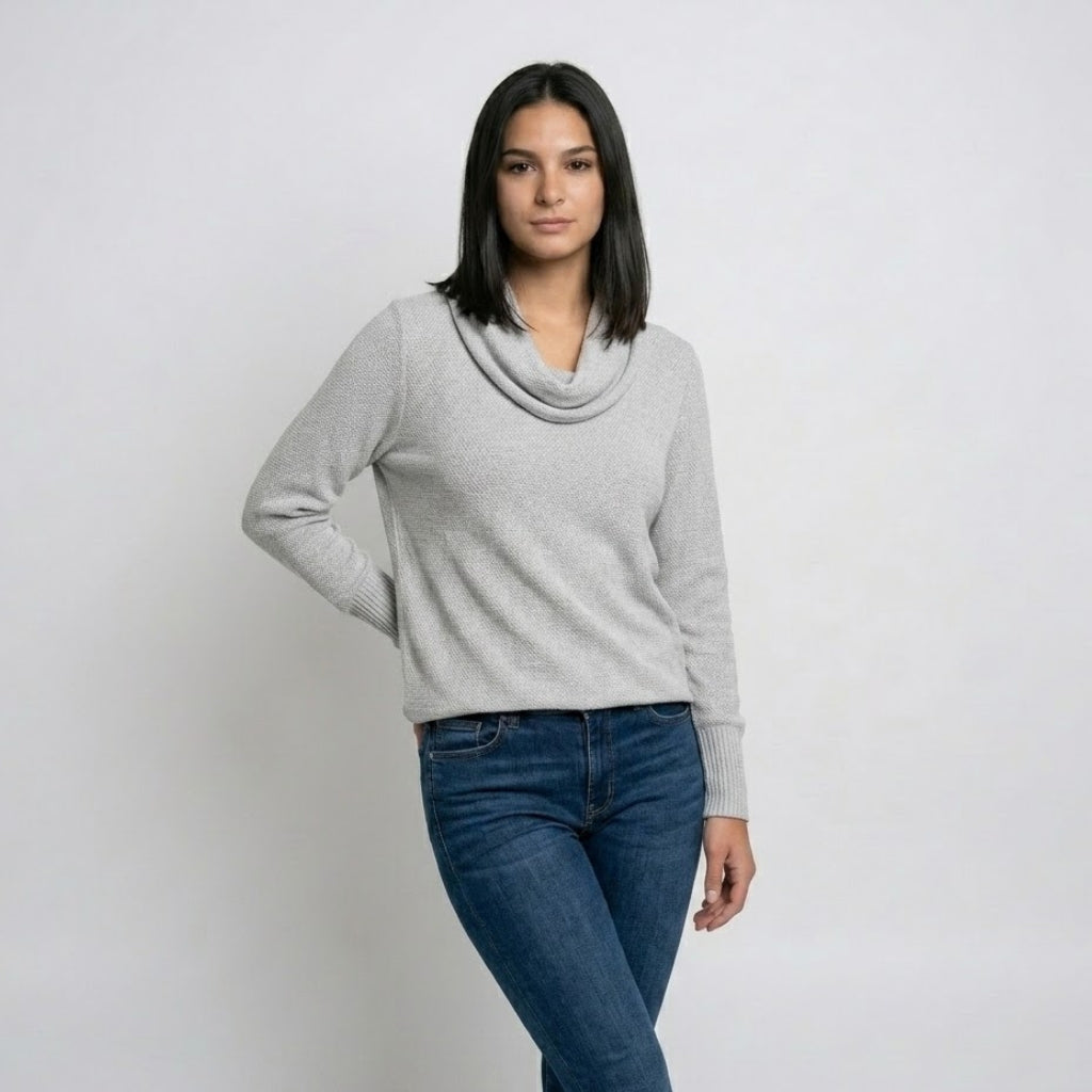 Camisola Fluida com Decote Drapeado e Conforto Natural