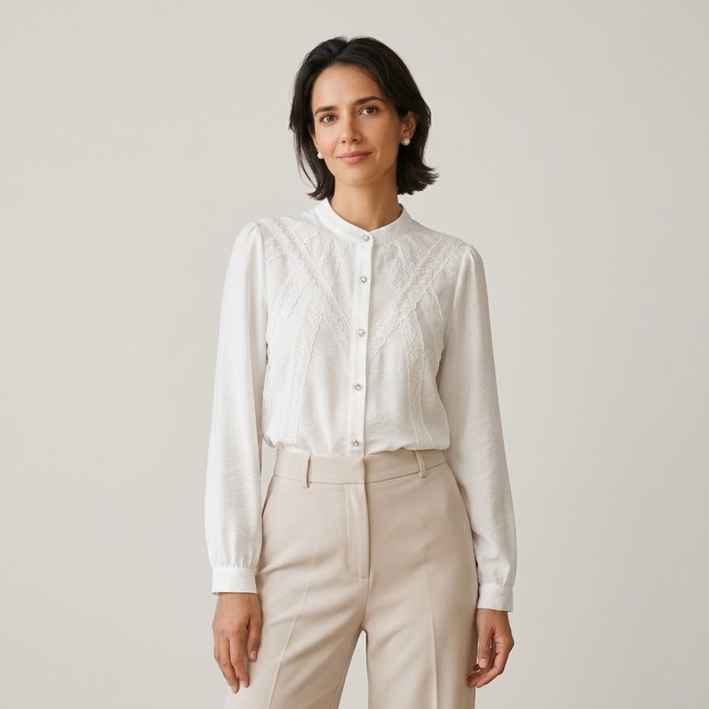 Blusa Fluida com Bordado Delicado e Conforto Elegante