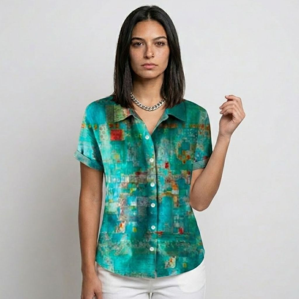Blusa Camiseira Estampada com Manga Curta para Presença Leve