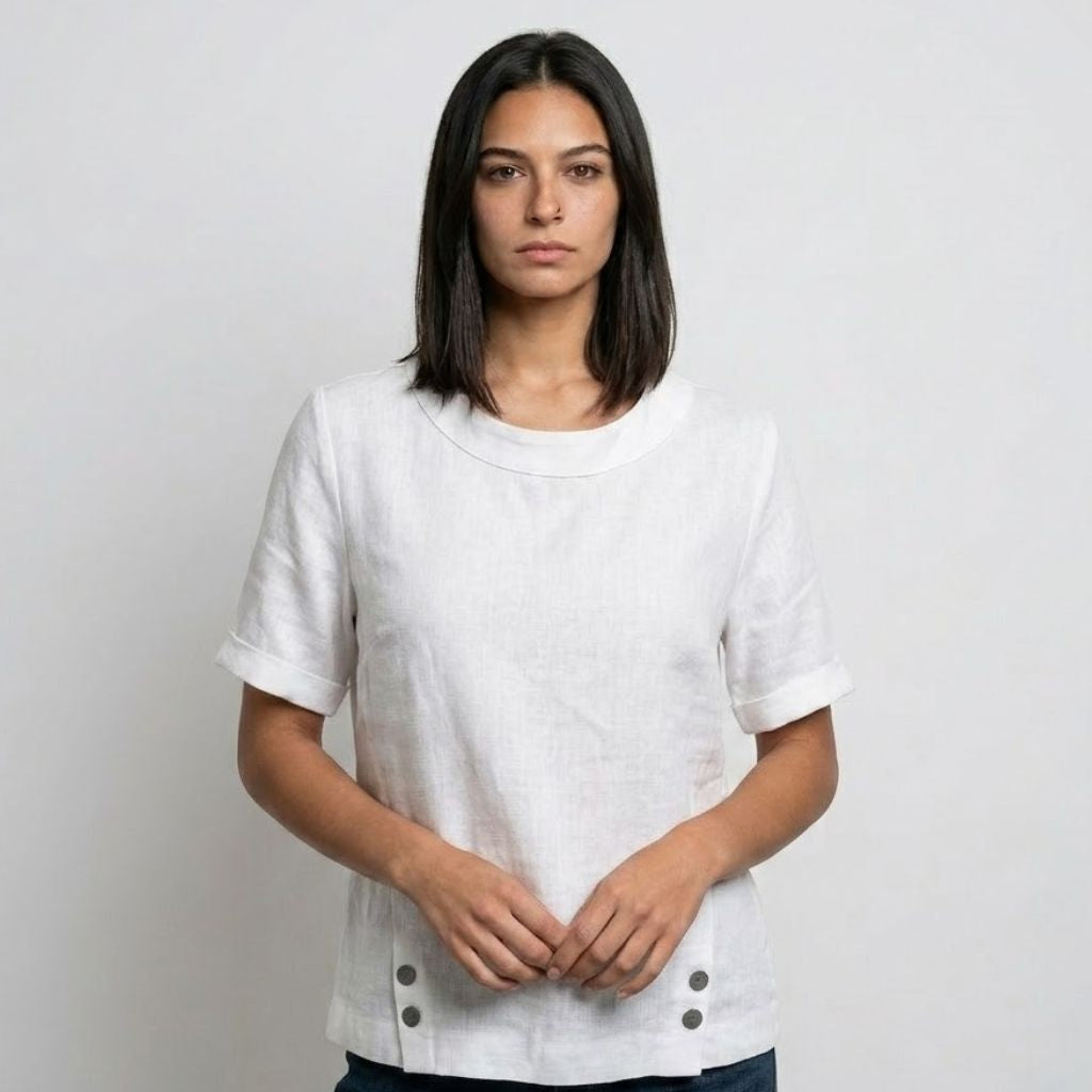 Blusa Leve com Botões Laterais para Conforto Diário