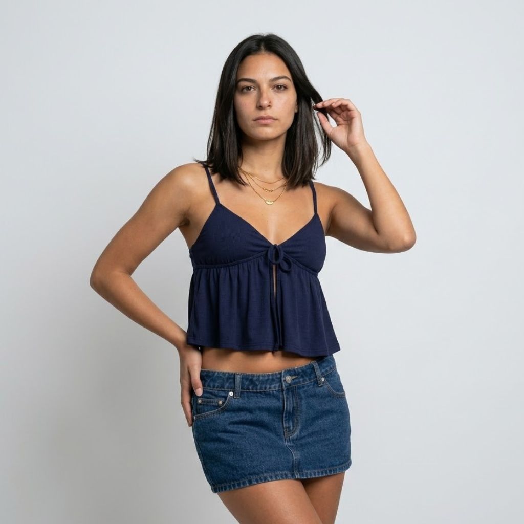 Top Fluido de Alças Finas com Decote Suave para Dias Leves