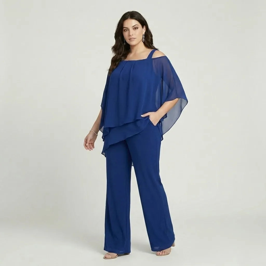 Conjunto fluido com sobreposição leve | Corte elegante | Sofisticação contemporânea