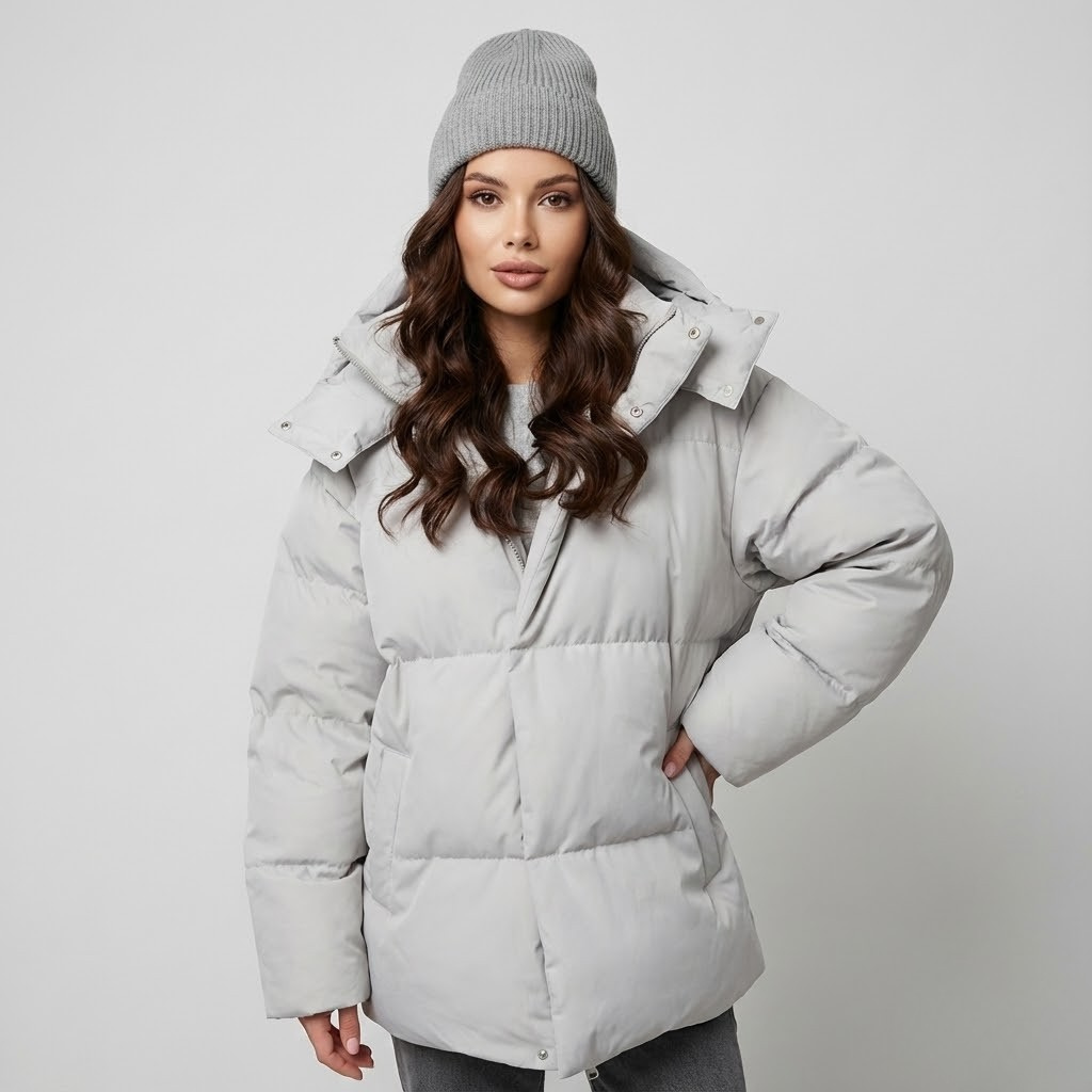 Casaco acolchoado em mistura resistente | Corte amplo | Conforto térmico diário