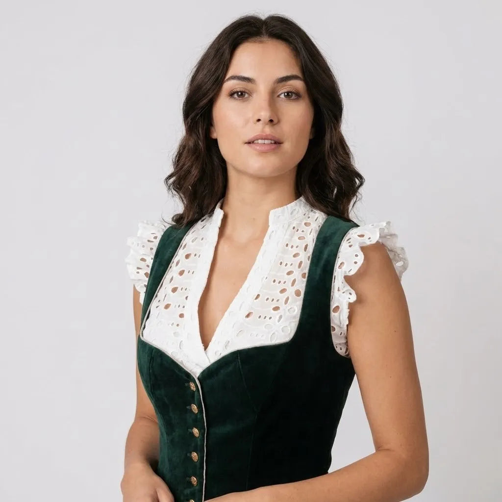 Top romântico em algodão bordado | Corte ajustado | Elegância feminina