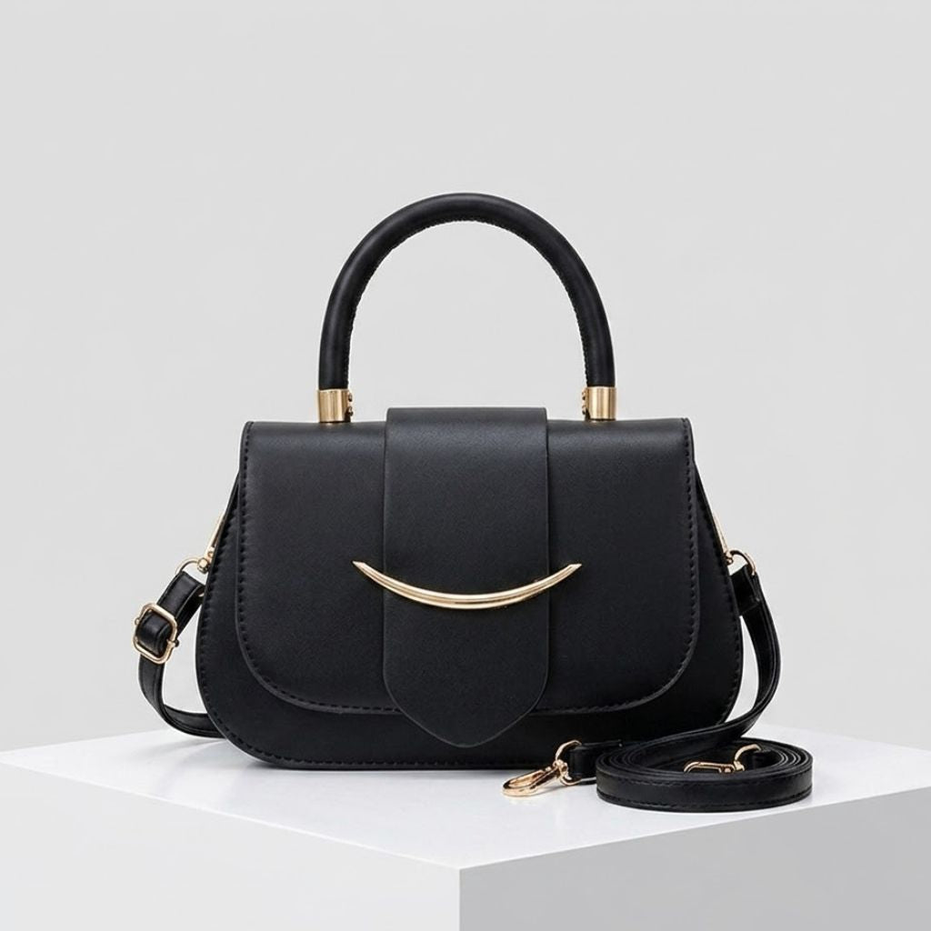 Mala de Mão Compacta com Aba Estruturada e Detalhe Metálico Elegante