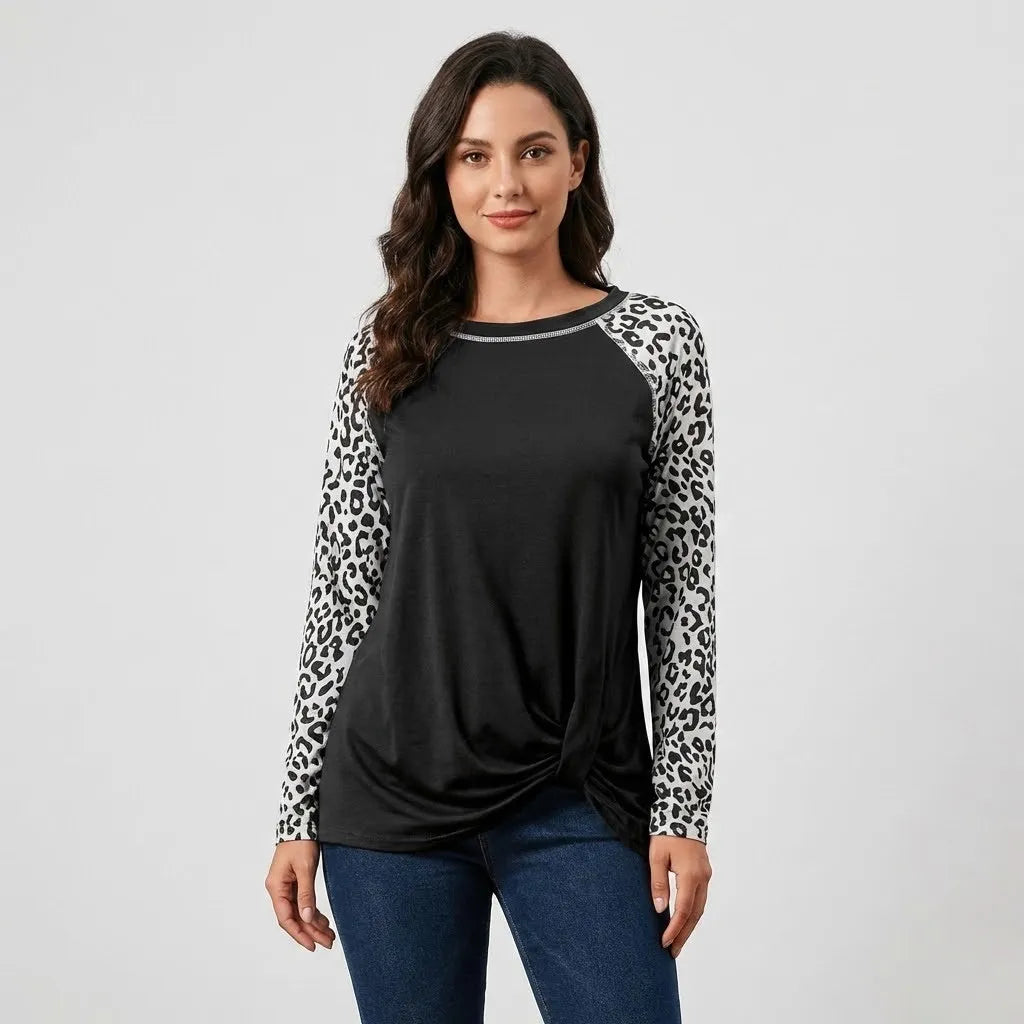 Camisola casual em malha suave | Corte solto | Mangas contrastantes