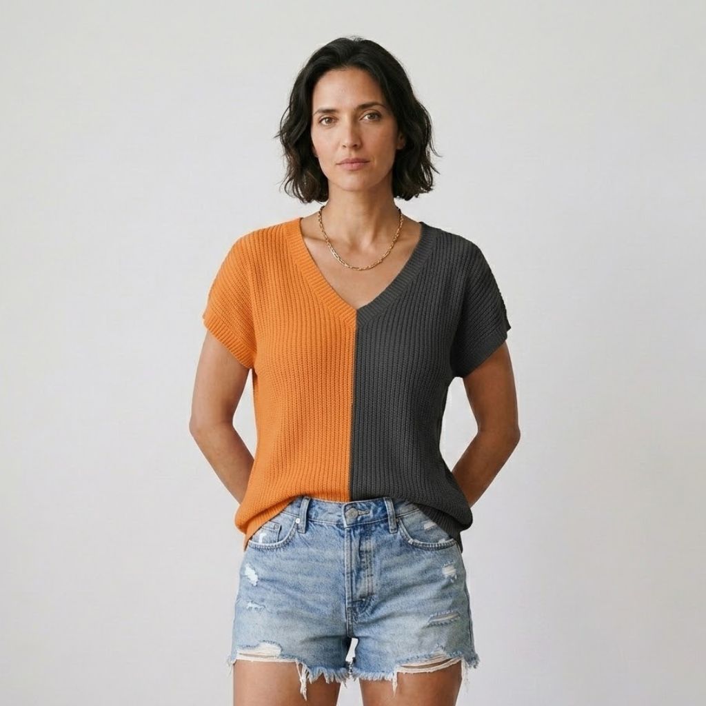 Camisola Fluída com Decote em V e Corte Leve para Dias de Verão