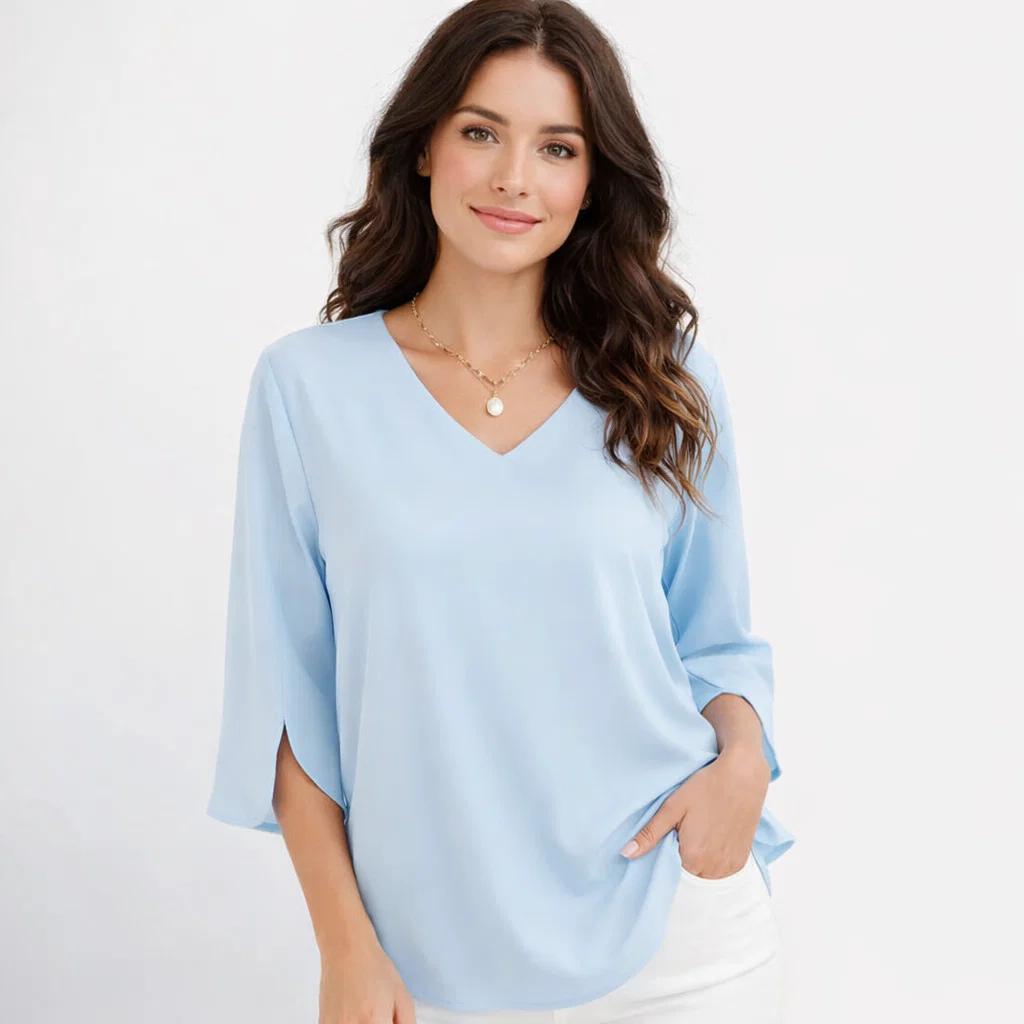 Blusa fluida de inspiração contemporânea | Corte solto | Elegância descontraída