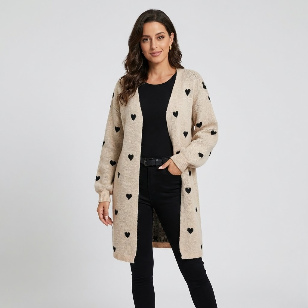 Cardigan de malha suave | Corte alongado | Estilo casual feminino