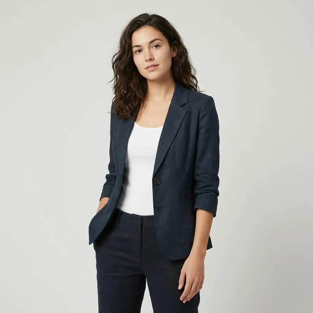 Blazer estruturado clássico em mistura de lã | Corte cintado | Elegância profissional