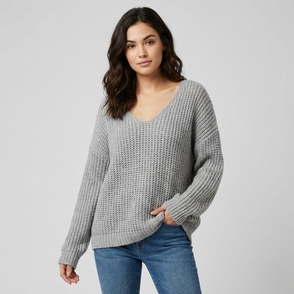 Camisola de malha macia com toque de caxemira | Corte descontraído | Conforto elegante do dia-a-dia