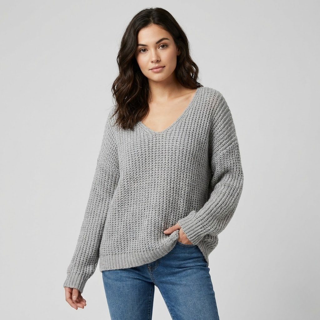 Camisola de malha macia com toque de caxemira | Corte descontraído | Conforto elegante do dia-a-dia