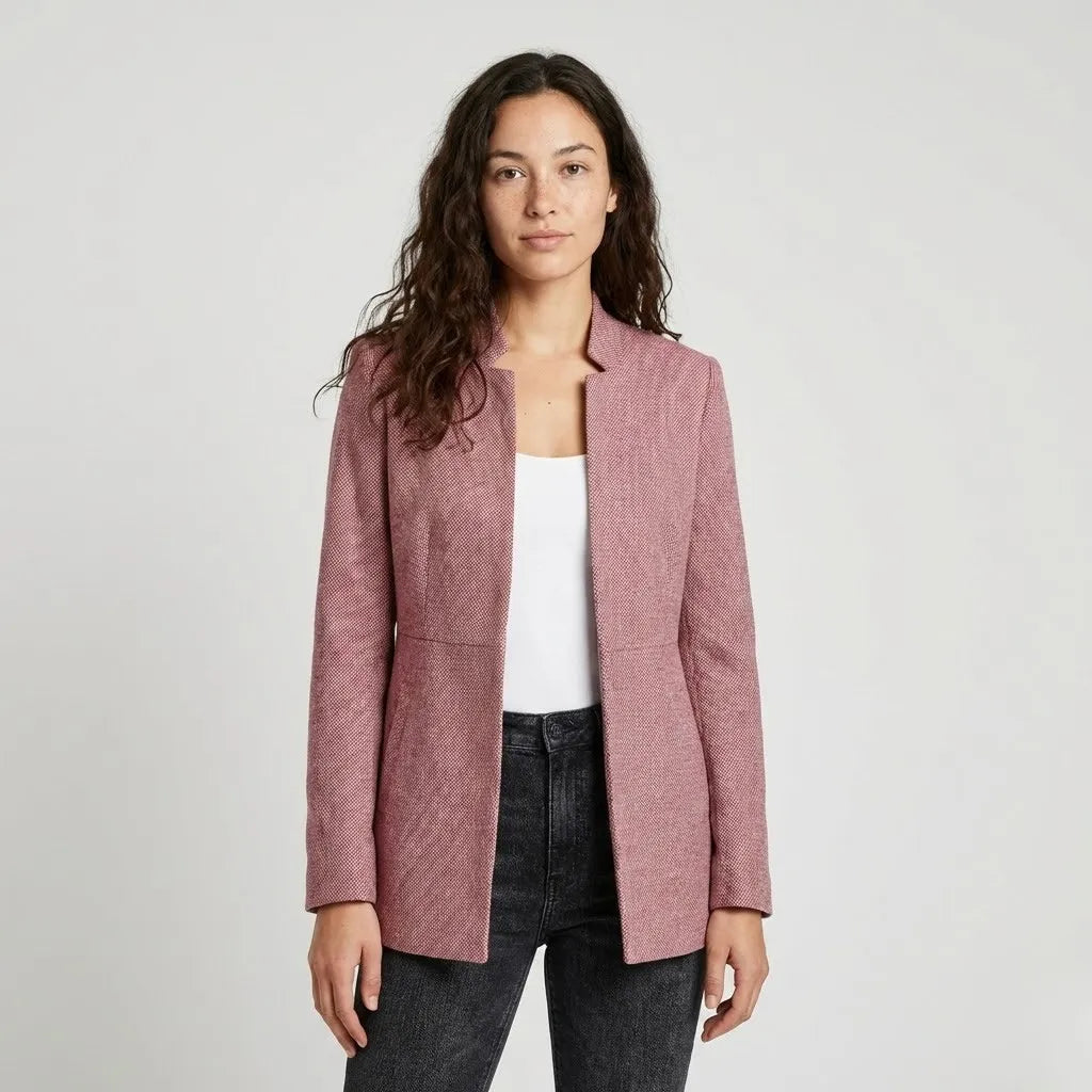 Blazer alongado estruturado em mistura de lã | Corte cintado | Elegância urbana versátil