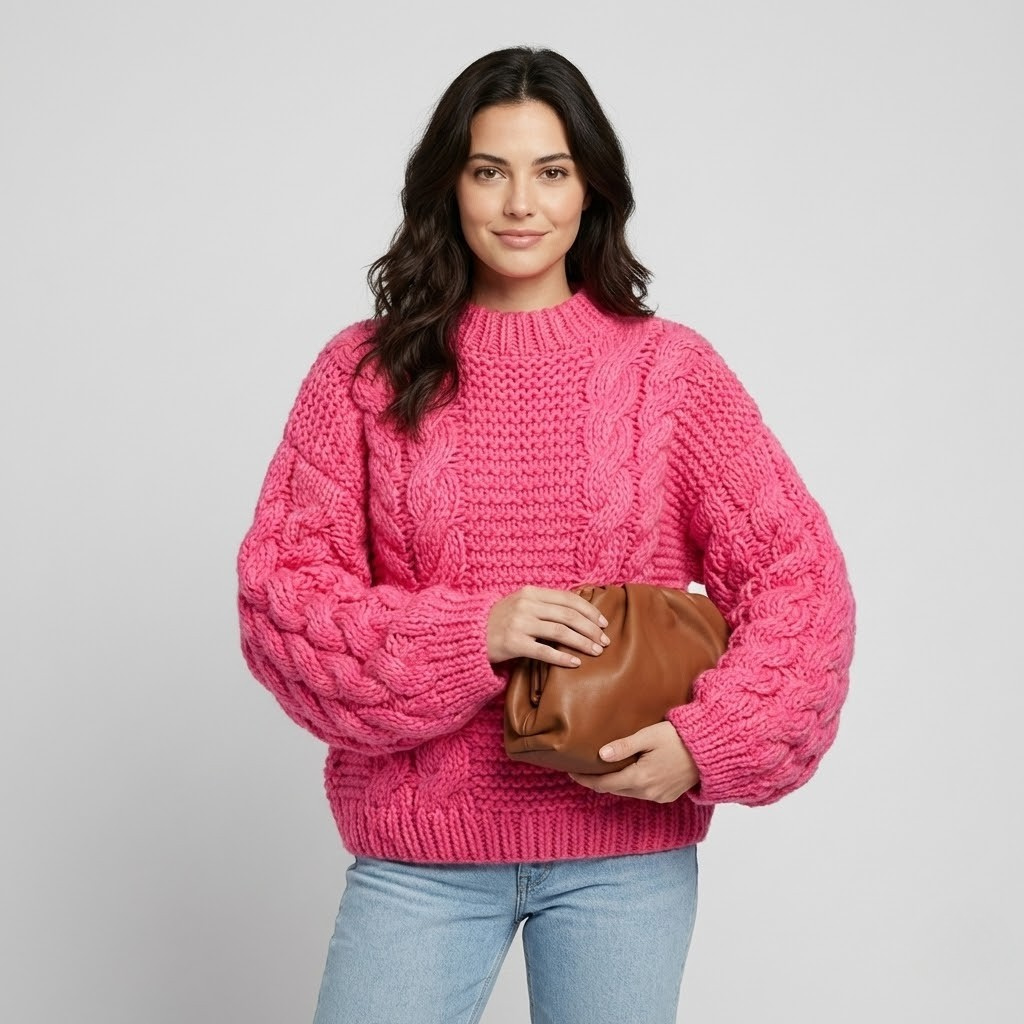 Camisola de malha volumosa com tranças | Corte oversized | Expressão contemporânea