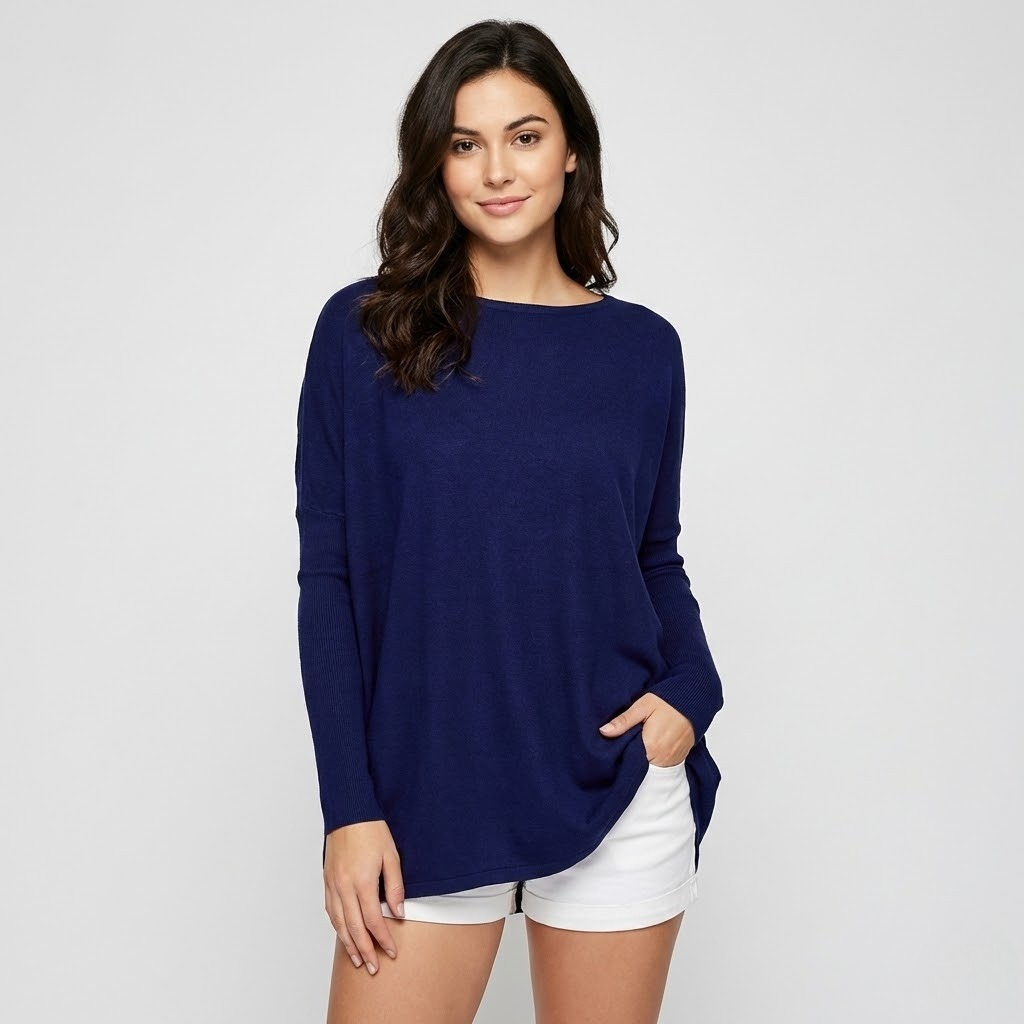 Túnica fluida de manga comprida | Corte amplo | Elegância descontraída