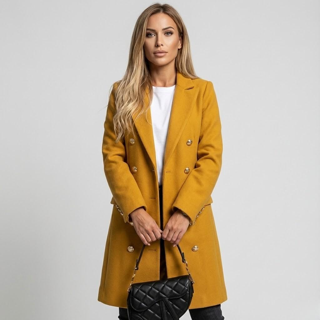 Casaco trench feminino comprido com cinto ajustável