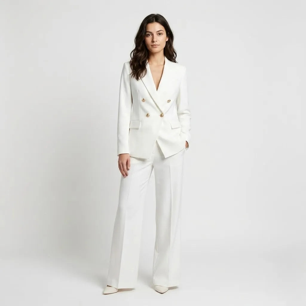 Fato Feminino de Alfaiataria com Blazer Estruturado para Elegância Intemporal