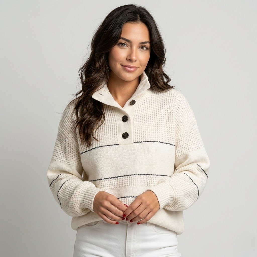 Camisola de malha em mistura de algodão | Corte descontraído | Estilo casual sofisticado