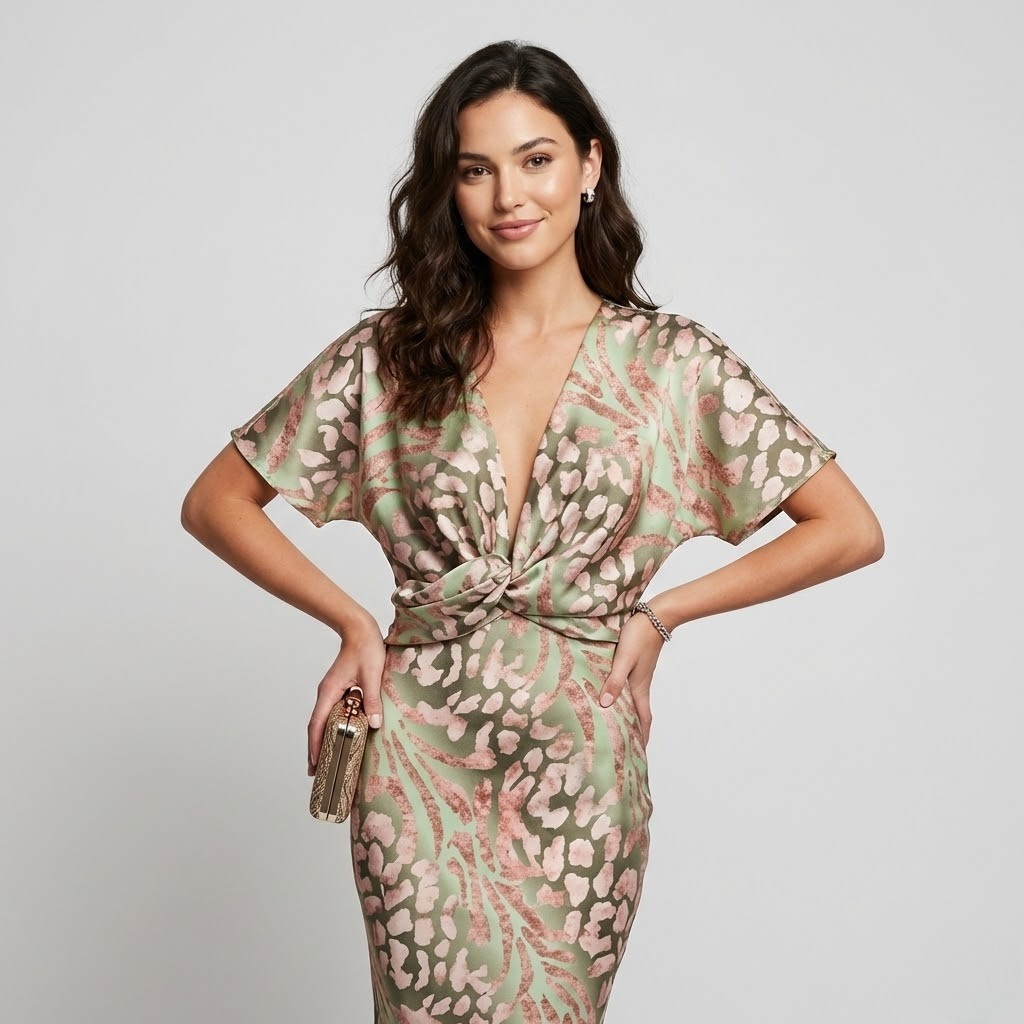 Macacão fluido estampado em mistura de viscose | Cintura marcada | Elegância descontraída para o dia