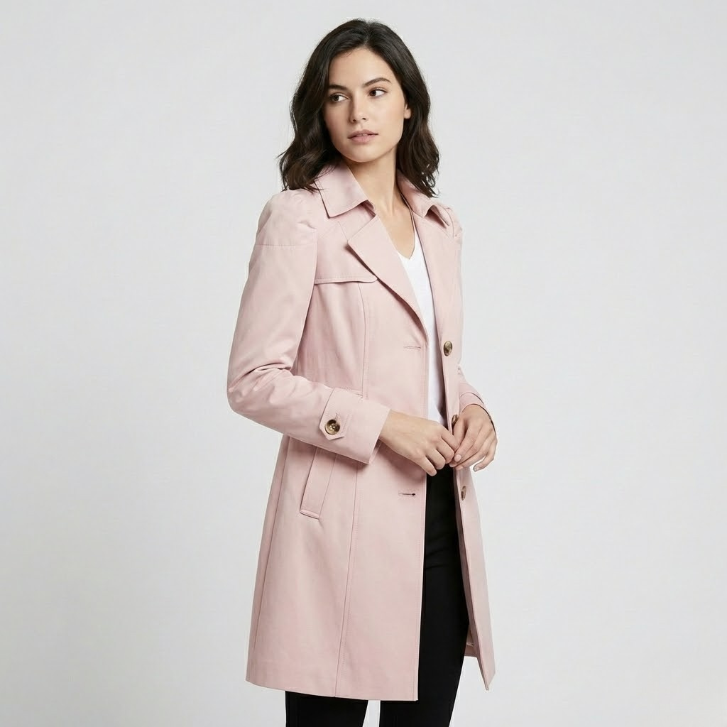 Trench coat elegante em mistura de algodão | Corte cintado | Estilo urbano clássico