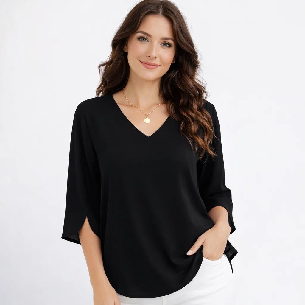 Blusa fluida de inspiração contemporânea | Corte solto | Elegância descontraída