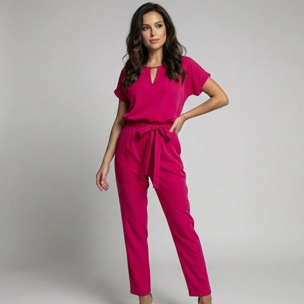 Jumpsuit elegante em mistura de viscose | Corte fluido | Silhueta feminina moderna