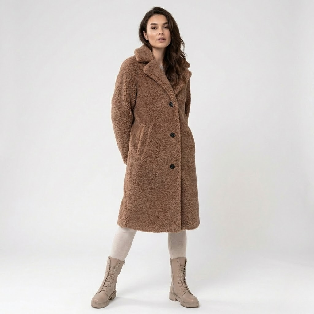 Casaco aconchegante em mistura de lã | Corte reto | Conforto elegante de inverno