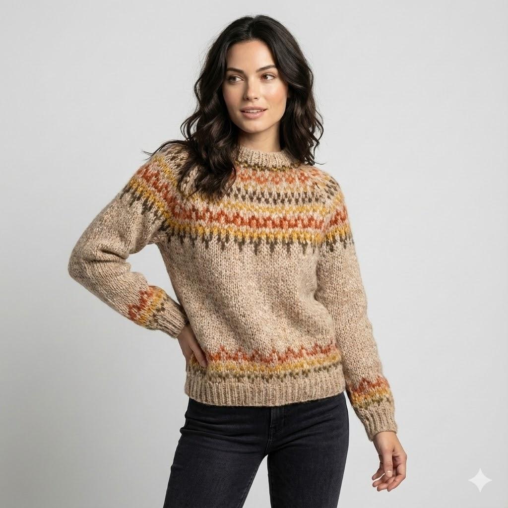 Camisola de malha Fair Isle em mistura de lã | Corte confortável | Clássico de inverno intemporal
