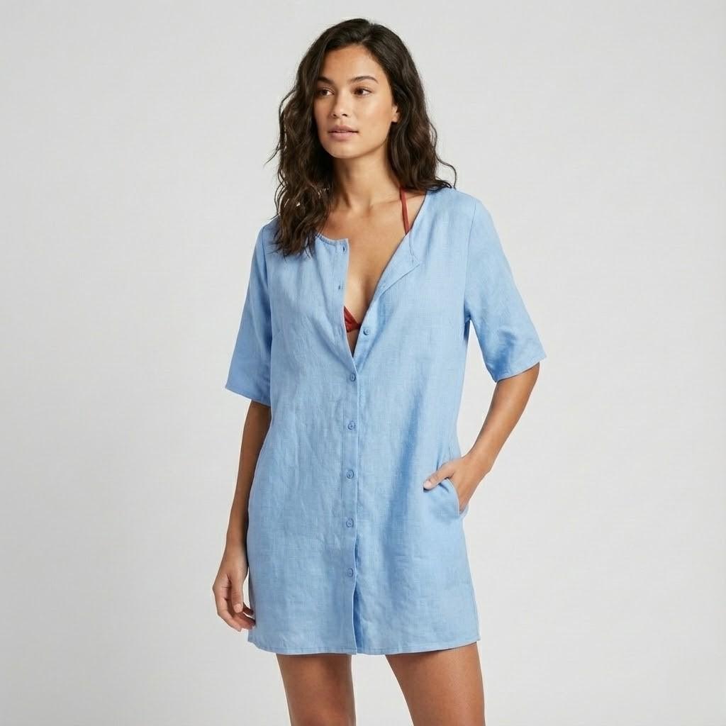 Túnica leve de inspiração natural | Corte solto fluido | Essencial de verão