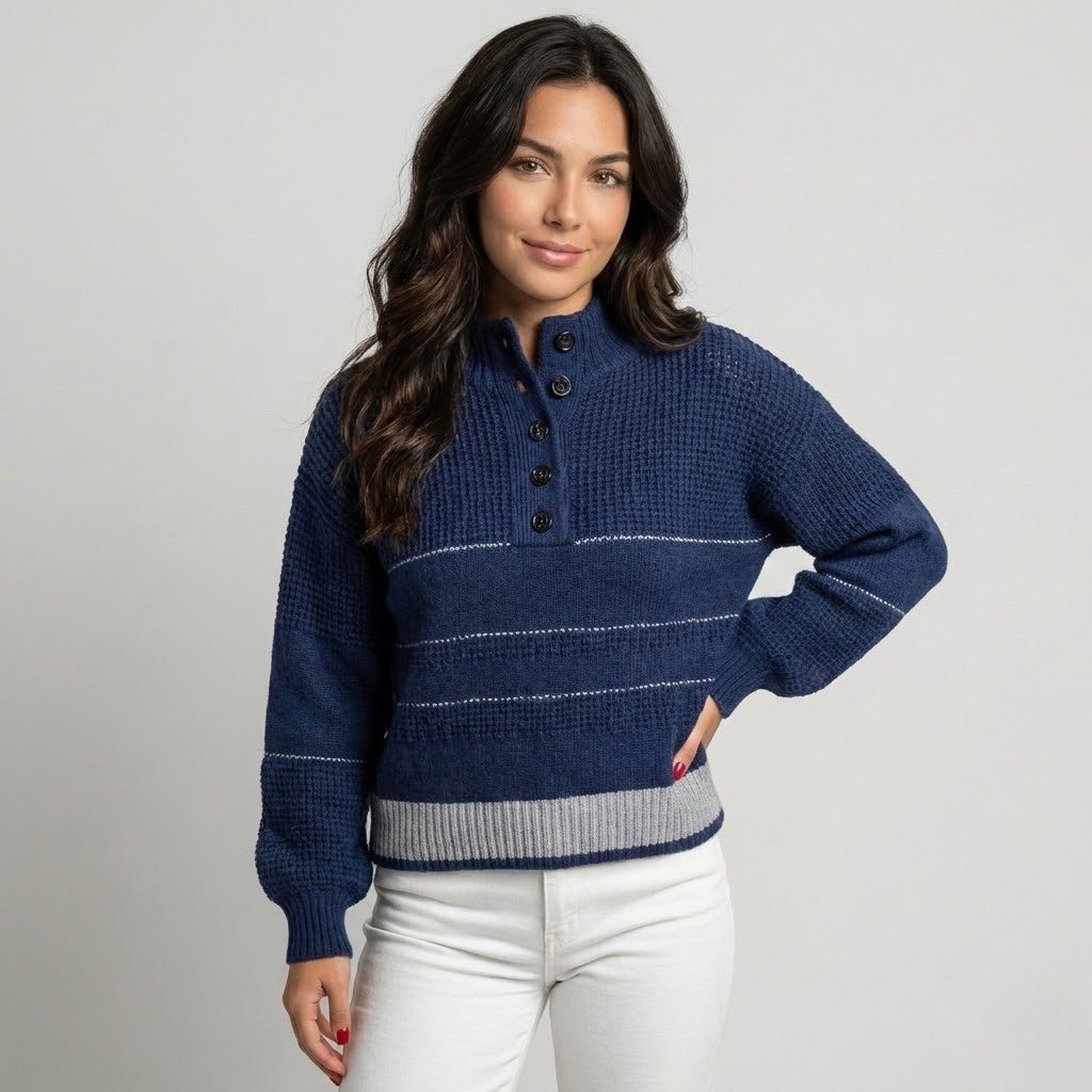 Camisola de malha em mistura de algodão | Corte descontraído | Estilo casual sofisticado