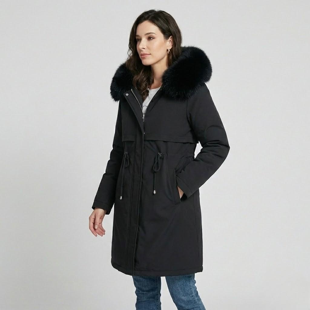 Parka acolchoada longa com capuz | Corte confortável | Estilo urbano de inverno