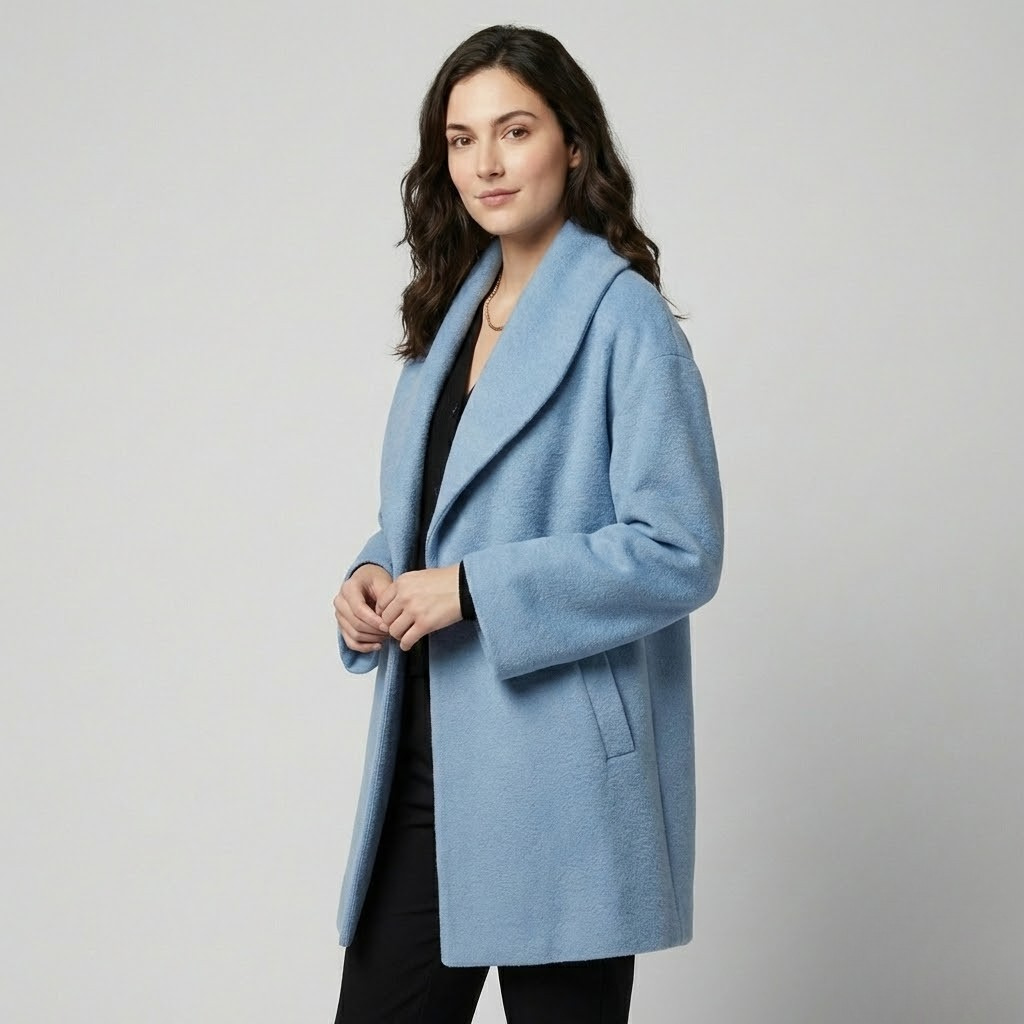 Casaco fluido em mistura de lã | Corte amplo | Elegância contemporânea
