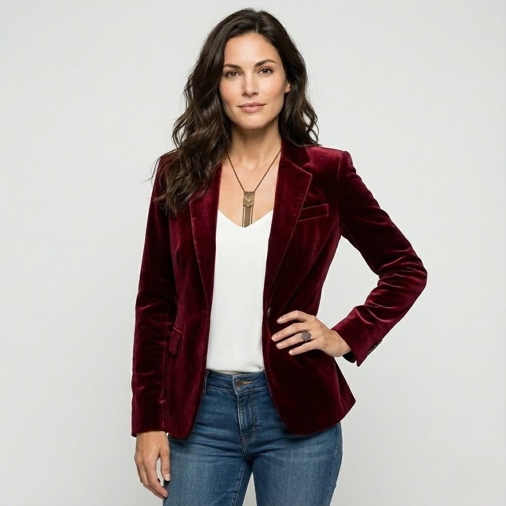 Blazer elegante em mistura de viscose | Corte estruturado | Estilo clássico contemporâneo