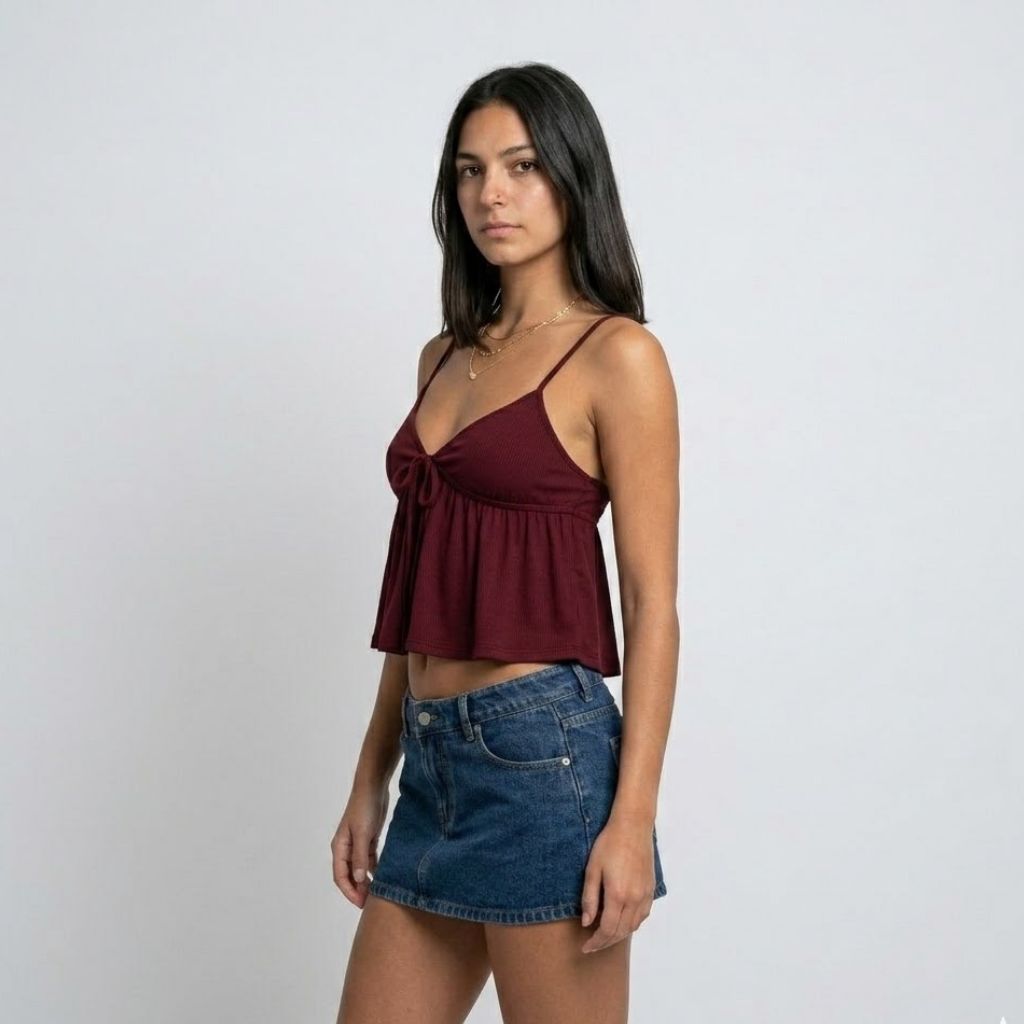 Top Fluido de Alças Finas com Decote Suave para Dias Leves