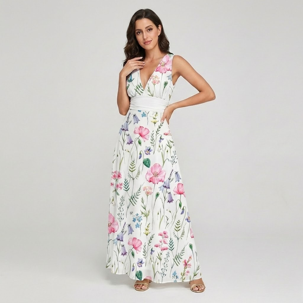 Vestido fluido em algodão leve | Corte acinturado | Elegância feminina com movimento